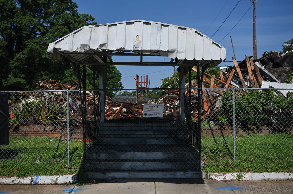 The Excelsior Club on Beatties Ford Road stands in ruins as demoliton nears completion in Charlotte on Thursday, July 16, 2026.