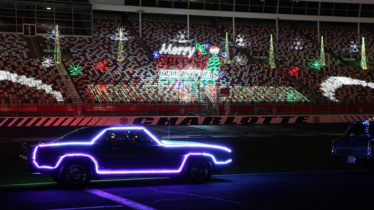 About 4 million lights are set up for at the 20th annual Speedway Christmas at Charlotte Motor Speedway.