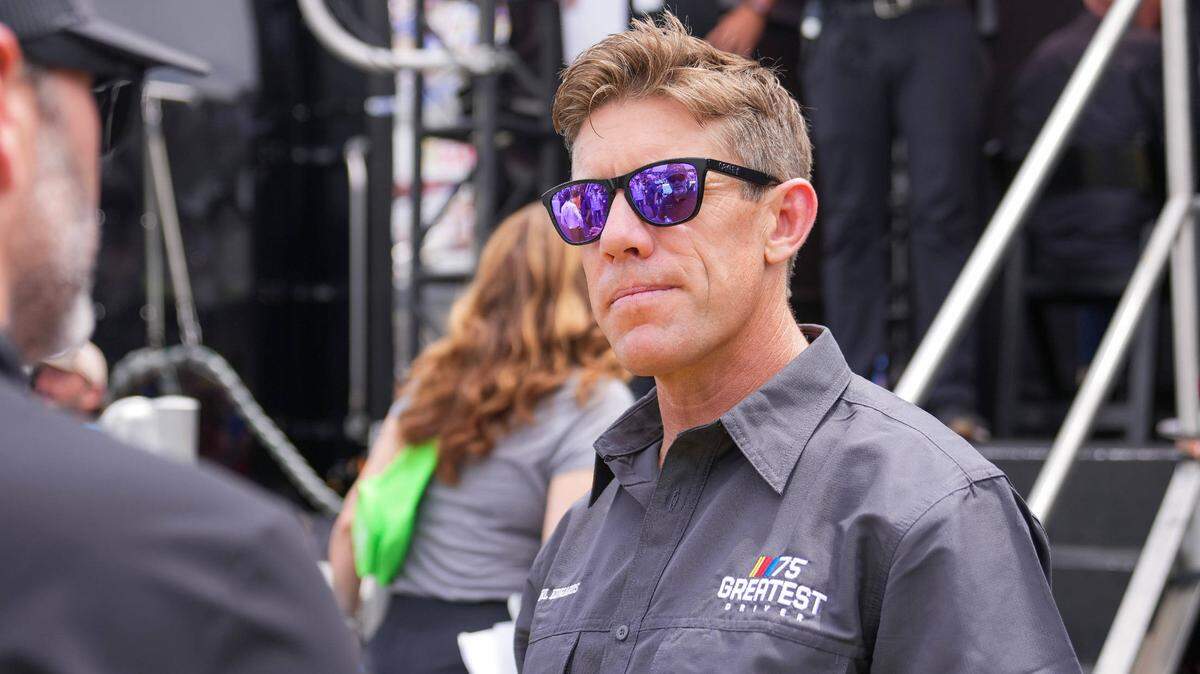 May 14, 2023; Darlington, South Carolina, USA; Carl Edwards pre-race at Darlington Raceway.