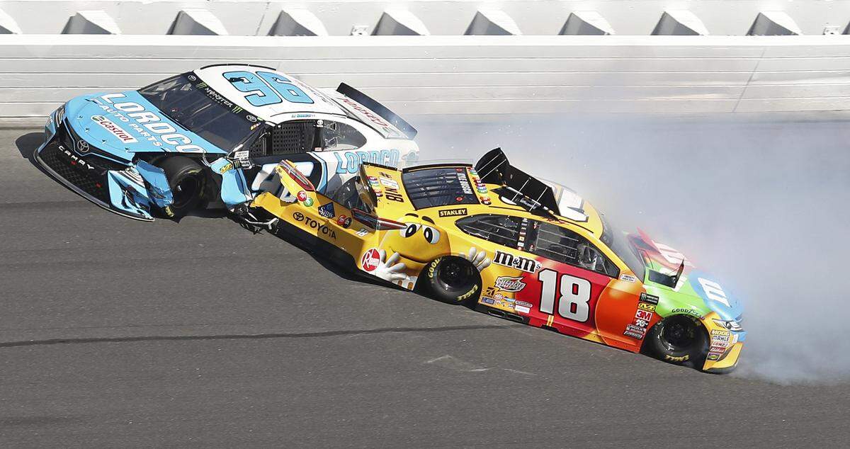 Kyle Busch (18) finished second in the season-opening Daytona 500 this February, making it the last major race he’s yet to win.