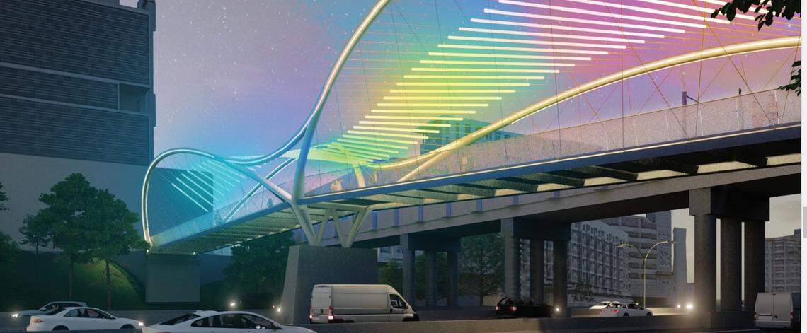 Charlotte officials on Tuesday, Dec. 7, 2021, unveiled new renderings and a revised opening date for the pedestrian bridge over Interstate 277 that will link uptown and South End.
