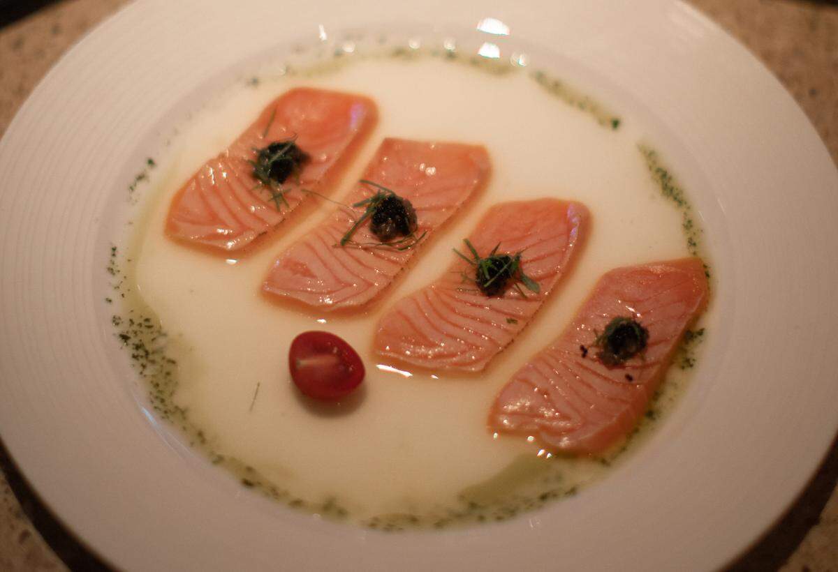 The truffle salmon starter at Blacow.