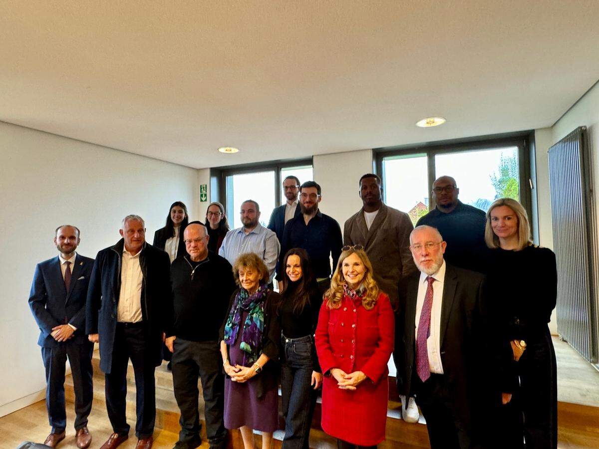Carolina Panthers owners David and Nicole Tepper, team president Kristi Coleman and franchises legends, Jonathan Stewart and Steve Smith, joined board members of the Jewish Community of Munich and Upper Bavaria on Thursday during a day of Judaism heritage education in and around Munich, Germany.
