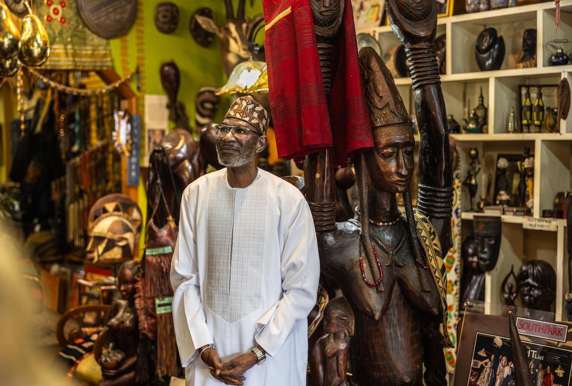 Pape S. Ndiaye poses for a portrait at House of Africa in Charlotte, N.C., on Wednesday, June 4, 2025.