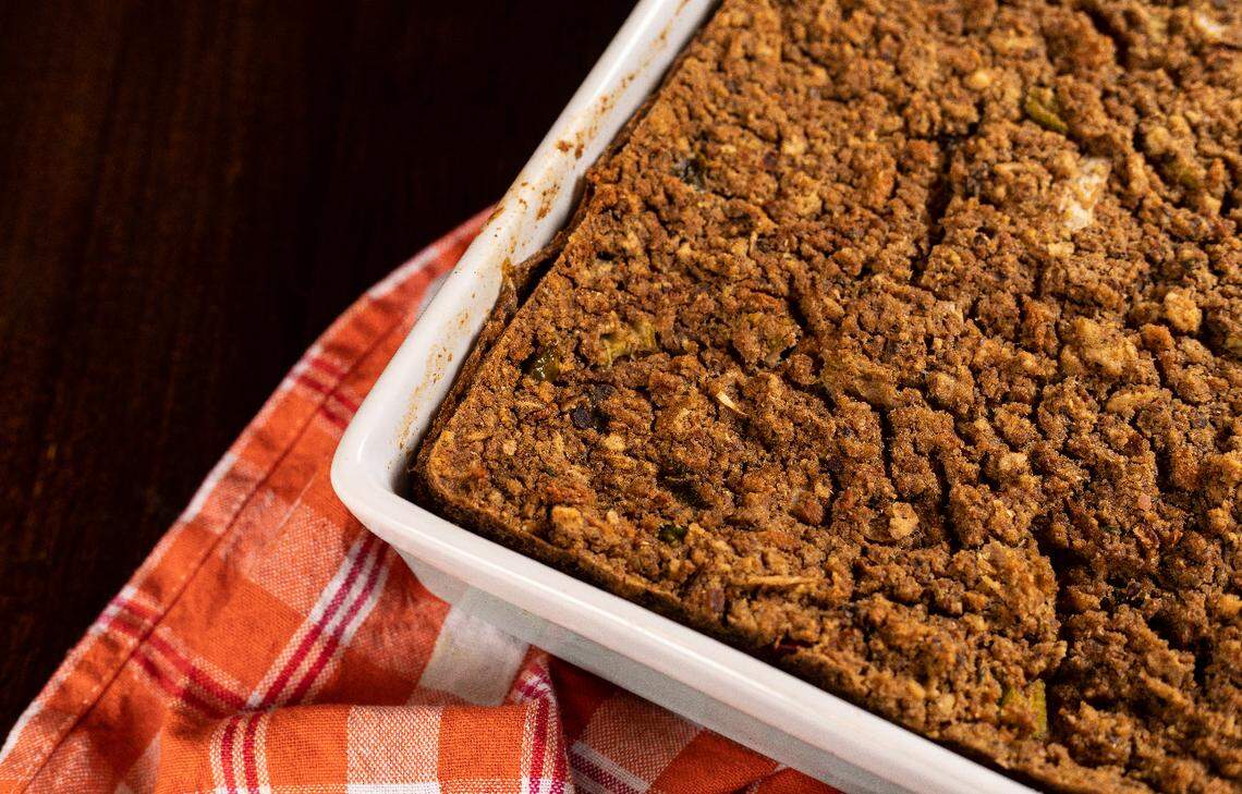 Chef Joya Courtney’s vegan Southern Cornbread Dressing.