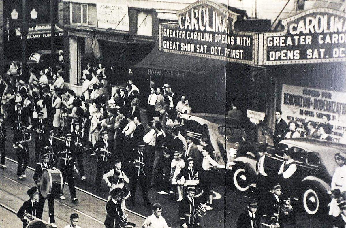 In 1938, Carolina Theatre marked its second “Grand Opening.” The theater was transformed from the silent movie era to the talkies. New projection equipment was installed, as was a new AC system.