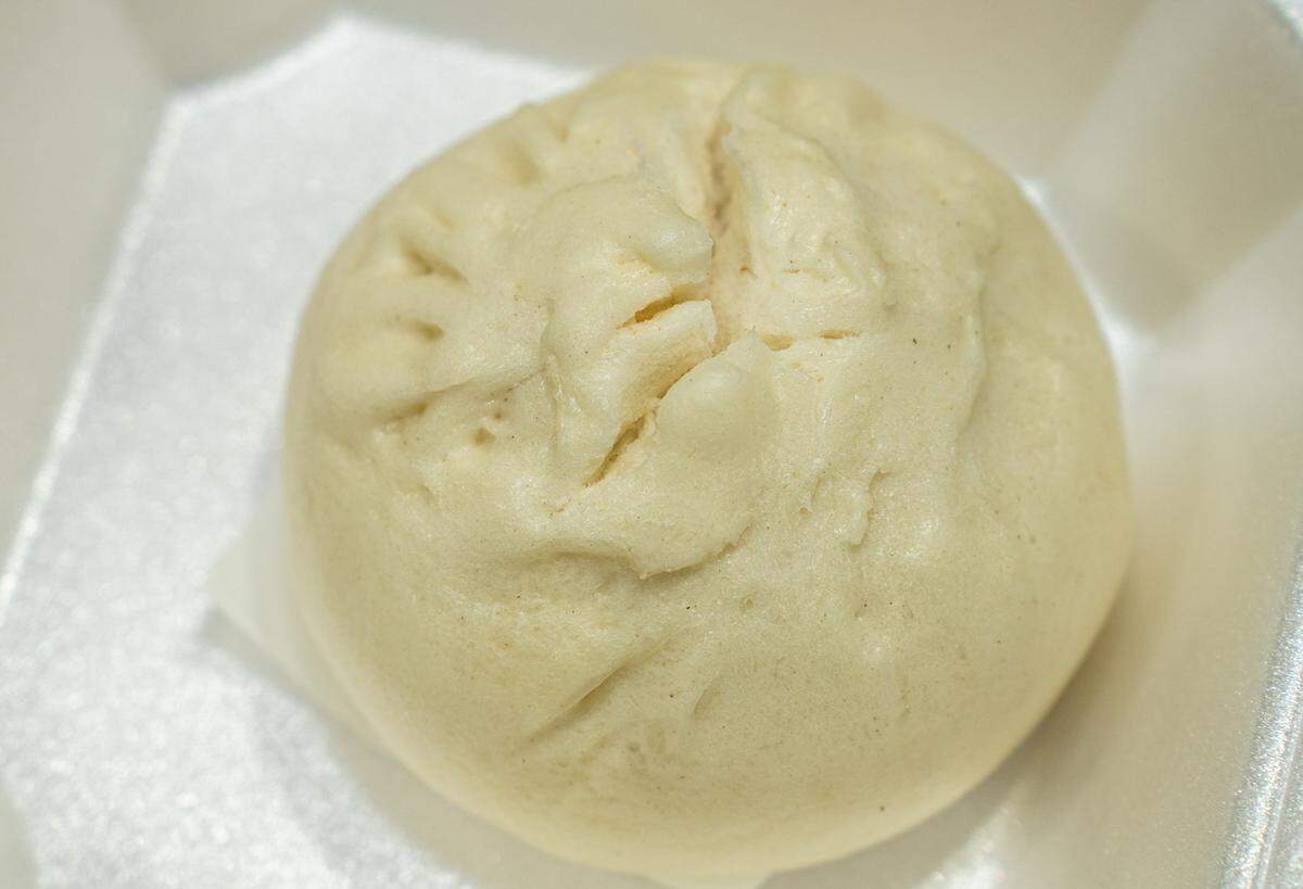 A bbq pork bun at Honey Buns Cafe II at the new Alley 51 international food hall.