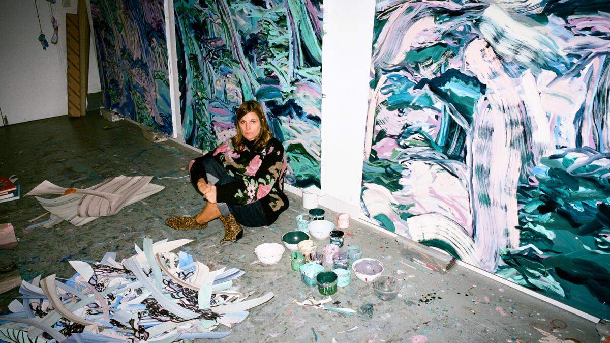 Selena Beaudry, seen in her London studio, has an upcoming solo exhibition called “A Beautiful Mess” opening at Hidell Brooks Gallery on March 6. 