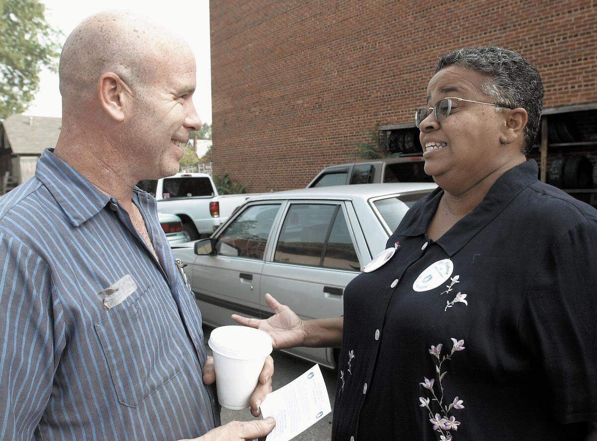 Ada Fisher, photographed in China Grove in 2002 while campaigning to gain the U.S. Senate seat vacated by Jesse Helms.
