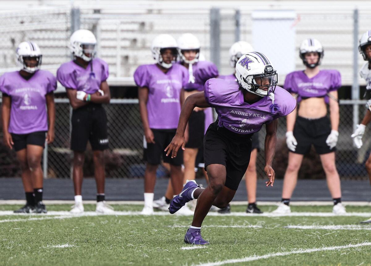 Ardrey Kell’s Chancellor Bryant practices at Ardrey Kell High School in Charlotte, N.C., on Tuesday, September 12, 2023.