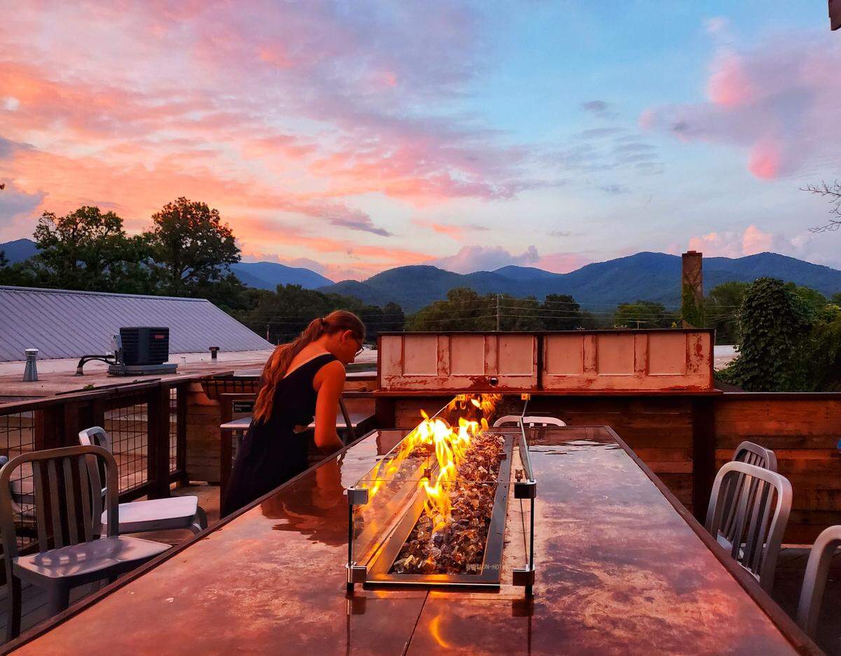 The Bell Tower Black Mountain rooftop bar.