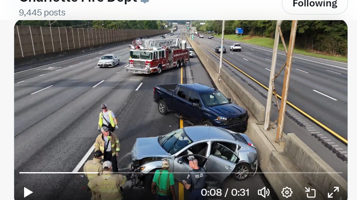 A multi-vehicle wreck on a Charlotte highway on Saturday, Aug. 31, 2024, prompted a Labor Day holiday weekend travel alert by firefighters.