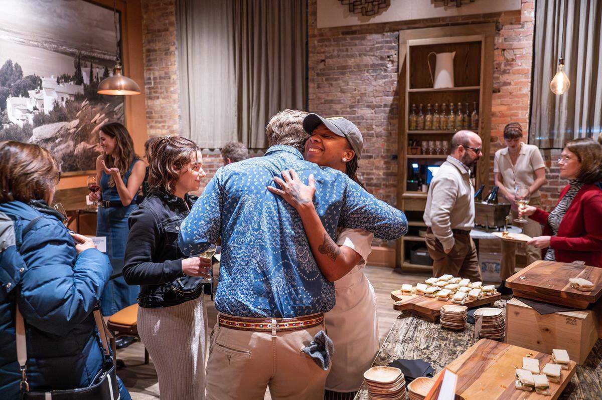 Chef Ashleigh Shanti at a Pintxo Party relief dinner hosted at Cúrate on Dec. 5, 2024.