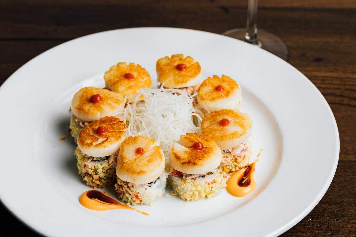 The “All Eyes On You” sushi roll from eeZ in Huntersville.
