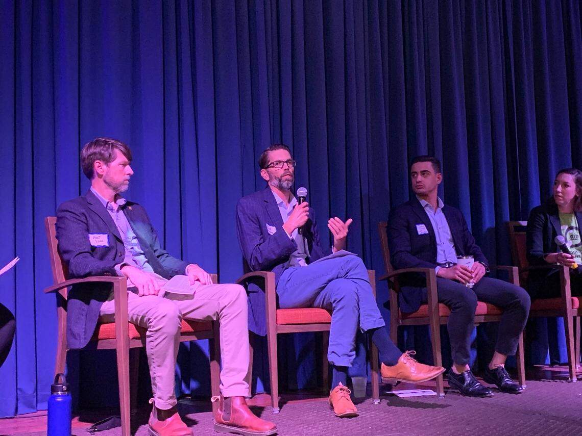 Charlotte Department of Transportation Deputy Director Ed McKinney talks about making roads safer during a transportation and economic development forum held by CharlotteEAST on Thursday, Sept. 29, 2022.