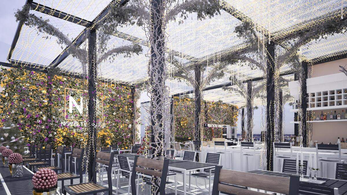 Novelty House Rooftop, a full bar featuring over 40 specialty drinks, will open in mid-May in Binaco Tower on East Fifth Street in Charlotte.
