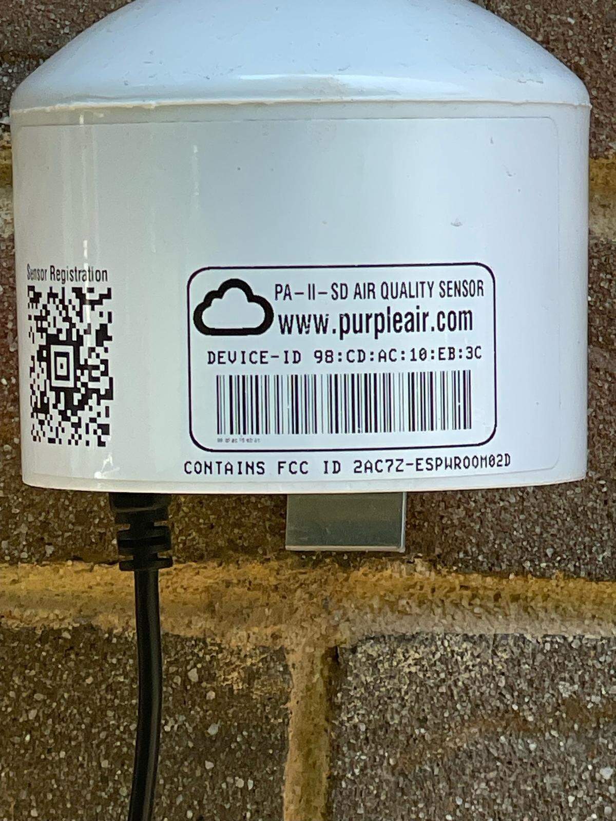 PurpleAir monitor installation at the home of Ron Ross. Data collected by the specific monitors is compiled at www.purpleair.com.