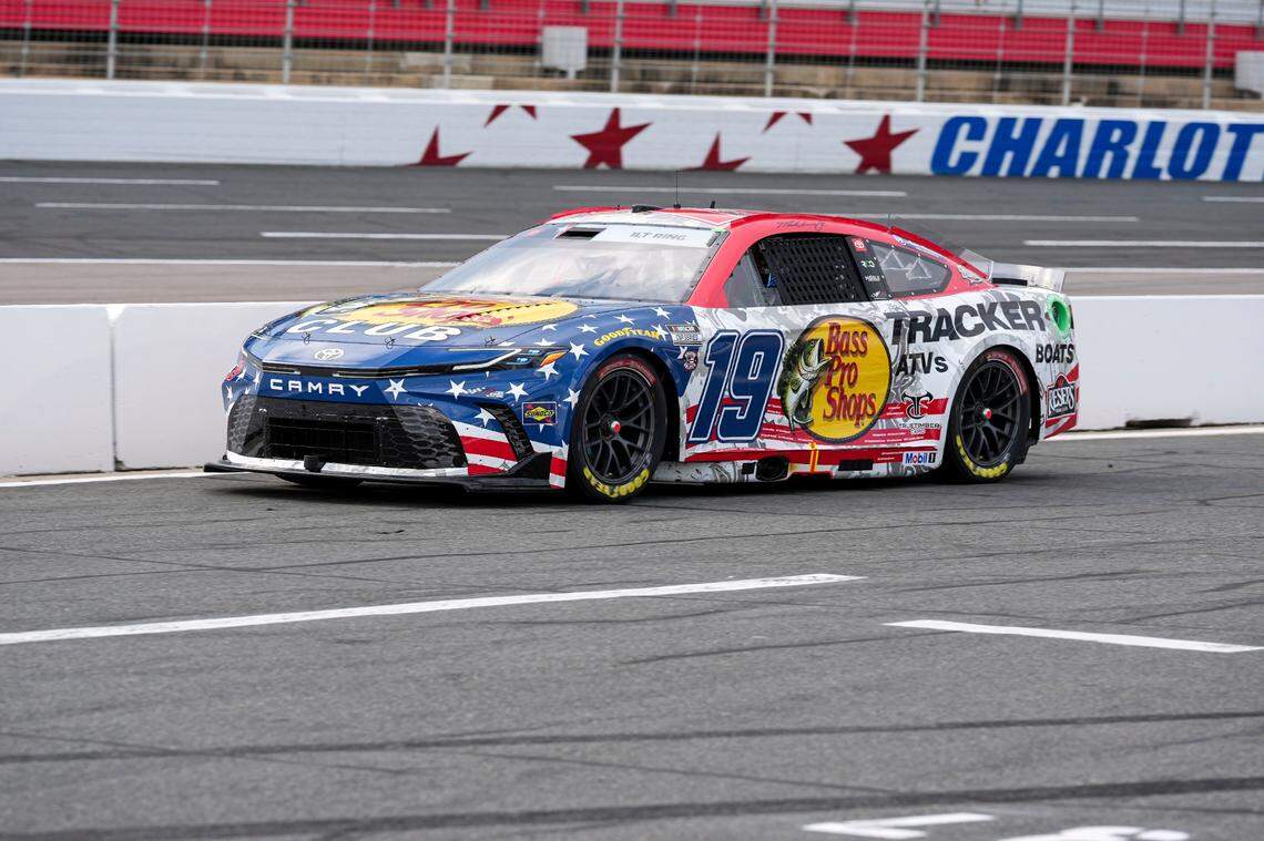 May 25, 2024; Concord, North Carolina, USA; NASCAR Cup Series driver Martin Truex Jr. (19) during qualifying at Charlotte Motor Speedway.