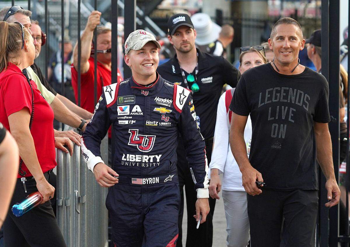 NASCAR driver William Byron was all smiles when he the pole for the Coca-Cola 600 at Charlotte Motor Speedway in 2019.
