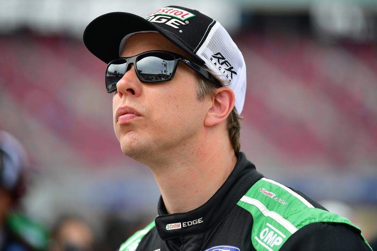 Mar 11, 2023; Avondale, Arizona, USA; NASCAR Cup Series driver Brad Keselowski (6) during qualifying for the United Rentals Work United 500 at Phoenix Raceway. Mandatory Credit: Gary A. Vasquez-USA TODAY Sports