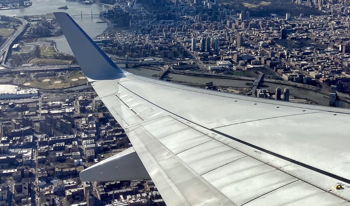 A flight takes off from JFK to CLT, shortly before the COVID-19 pandemic would ground many people for the rest of the year.