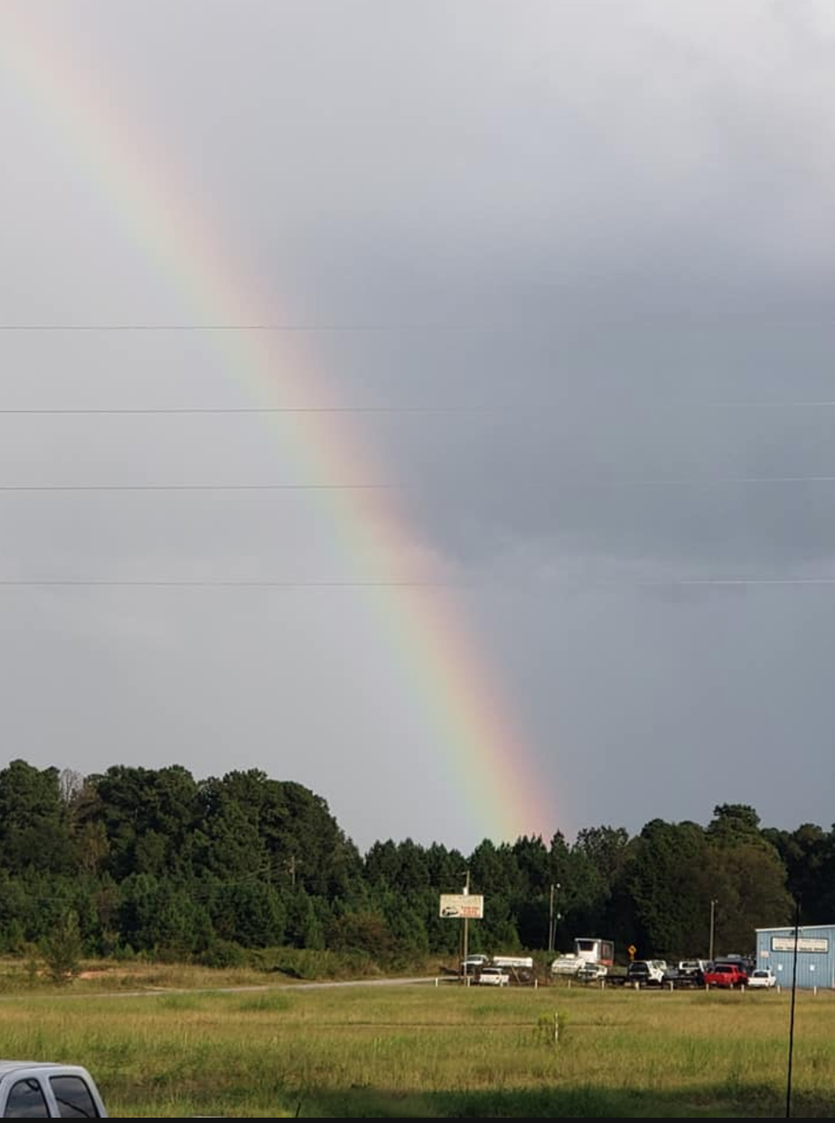 Sheriff Lee Foster, from Newberry County, South Carolina, shared this image of a rainbow after the crash at Wendy’s.