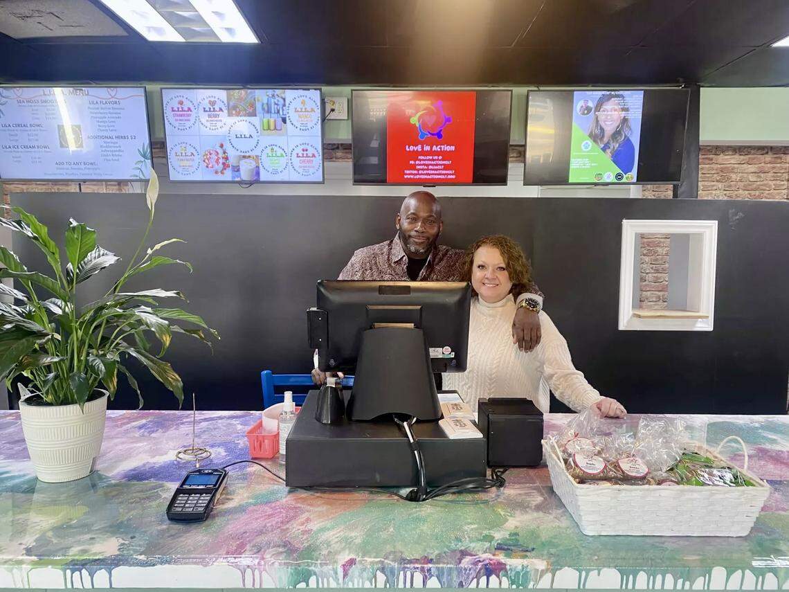 Traci D. Jones and Dumar Hemingway of Love in Action Cafe.