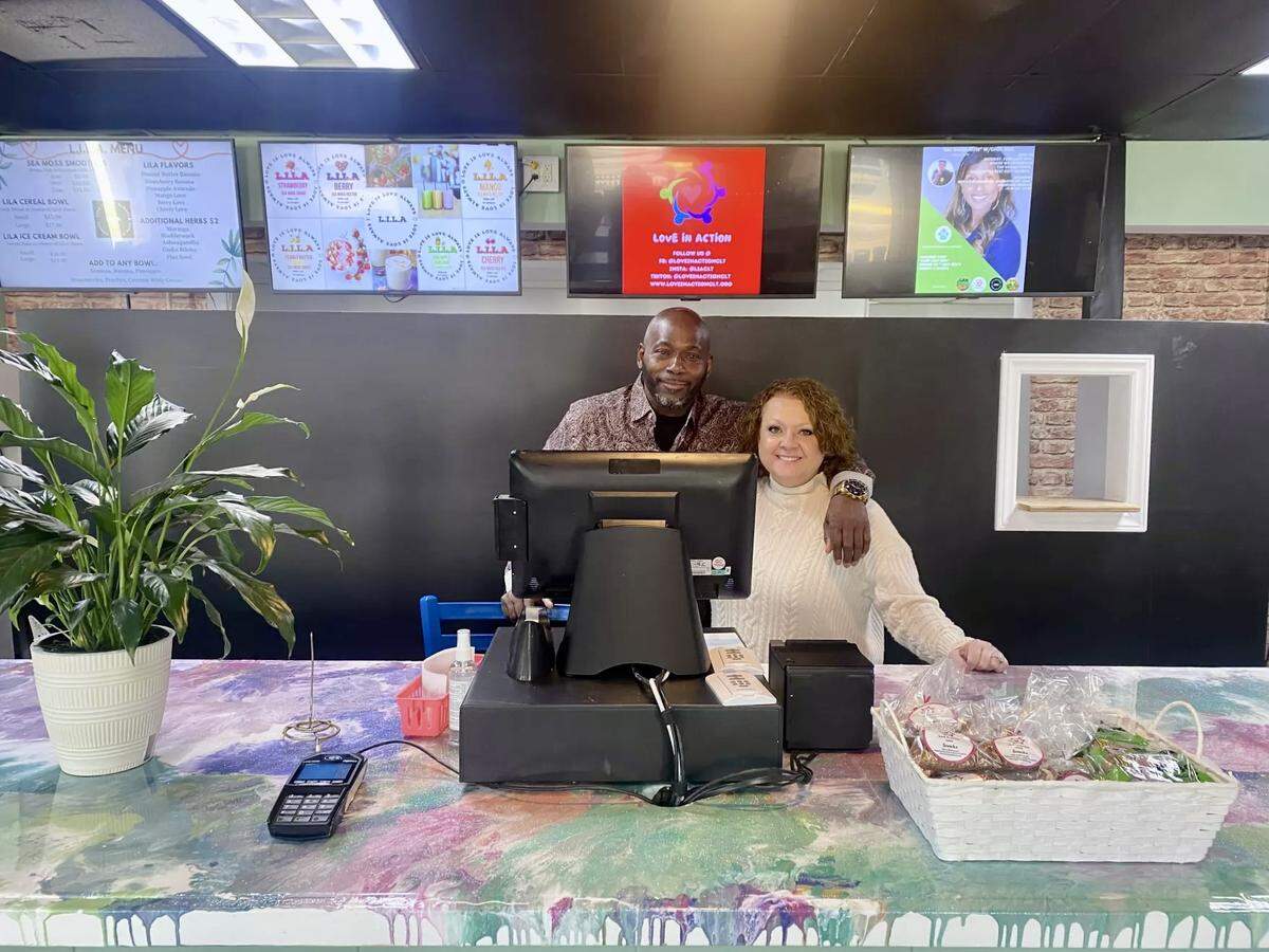 Traci D. Jones and Dumar Hemingway of Love in Action Cafe.