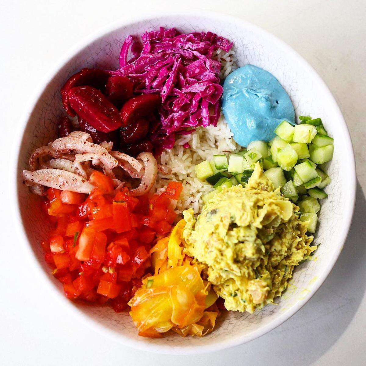 Work up an appetite volunteering, then enjoy a rainbow bowl at Yafo.