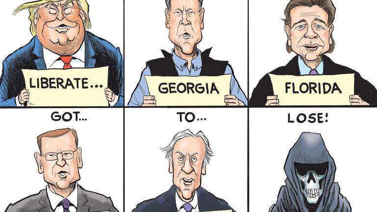 Kevin Siers cartoon: The gamble states take to reopen