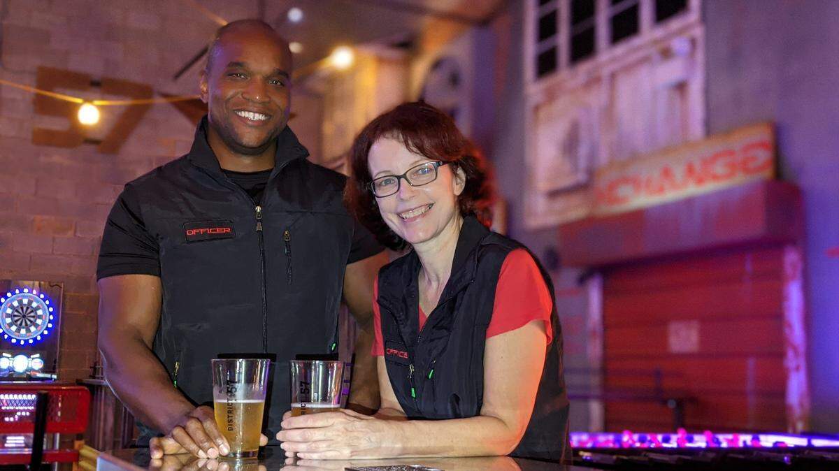 Exit Strategy creators Mylene Labrie and Jelani Patterson opened the immersive entertainment complex District 57 in west Charlotte.