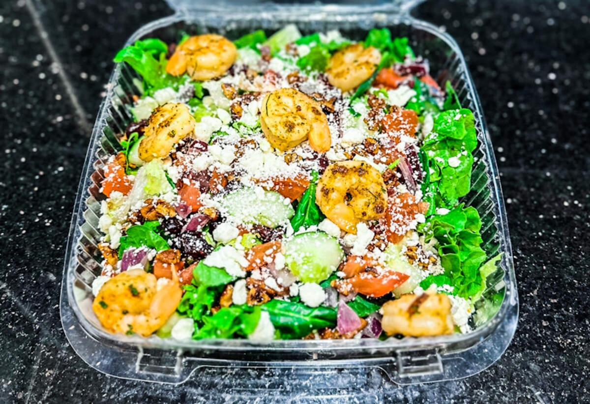 The Shrimp Bistro Salad at Community Table Bistro.