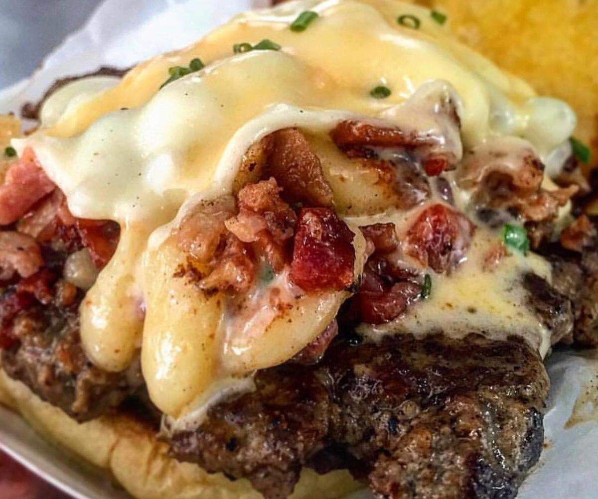 Expect bacon crumble in each and every bite when you order a burger at What the Fries food truck.