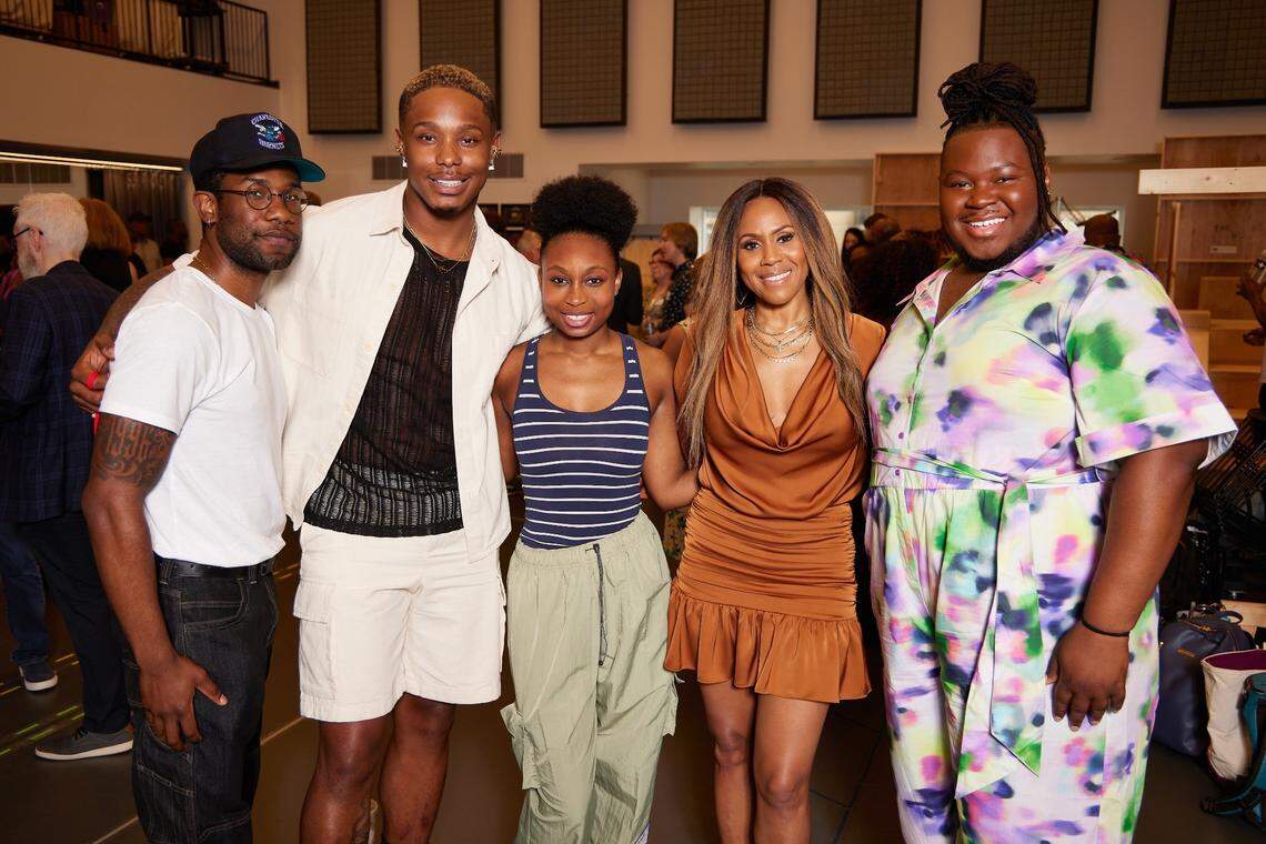 The revival of “The Wiz” will “ease on down the road” to Charlotte Nov. 7-12 before going to Broadway. Cast members, from left, include Northwest School of the Arts grad Phillip Johnson Richardson (Tinman), Avery Wilson (Scarecrow), Nichelle Lewis (Dorothy), Deborah Cox (Glinda) and Kyle Freeman (Lion).