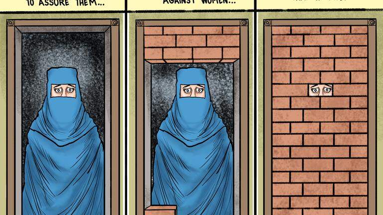 Kevin Siers cartoon: The Taliban’s assurances on women’s rights