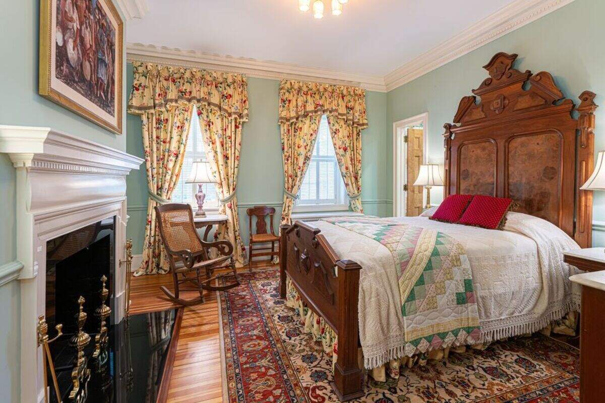 The mansion has stately bedrooms reflecting its heritage linked to one of the country’s Founding Fathers.