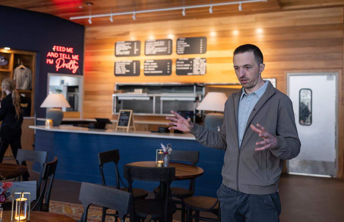 Brad Bergman, owner of the newly rebranded Club West Brewing, stands Friday in the renovated South End taproom, which he says has a “classic American West sort of vibe.” The brewery, which replaces Sycamore, opens March 14, 2026.