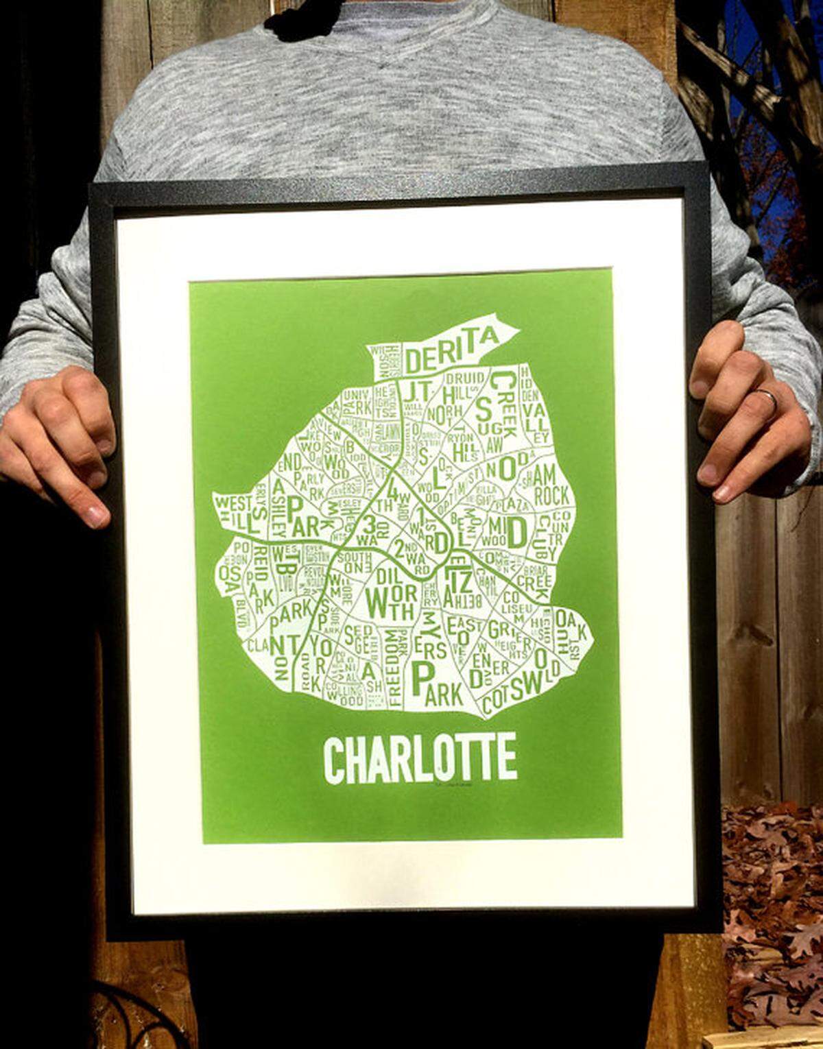 The Charlotte neighborhood map.