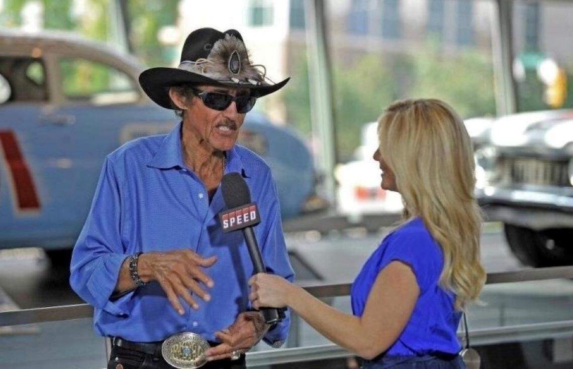 Danielle Trotta interviews Richard Petty at the NASCAR Hall of Fame in 2010.