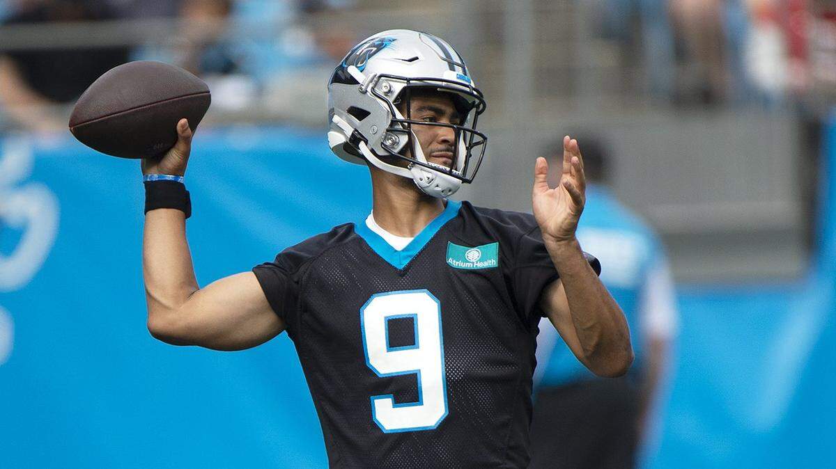 Panthers QB, #9, Bryce Young, made some nice throws during practice Saturday. Fans celebrated the return of Panthers’ football during practice at Bank of America Stadium on Saturday, July 27, 2024 as part of the annual Back Together Saturday event. Practice, which began at 9:30 a.m., included performances by the Panthers entertainment group and activities for fans. Fans cheered on players like Bryce Young (#9), Xavier Legette (#17), Damien Lewis (#68) and head coach Dave Canales.