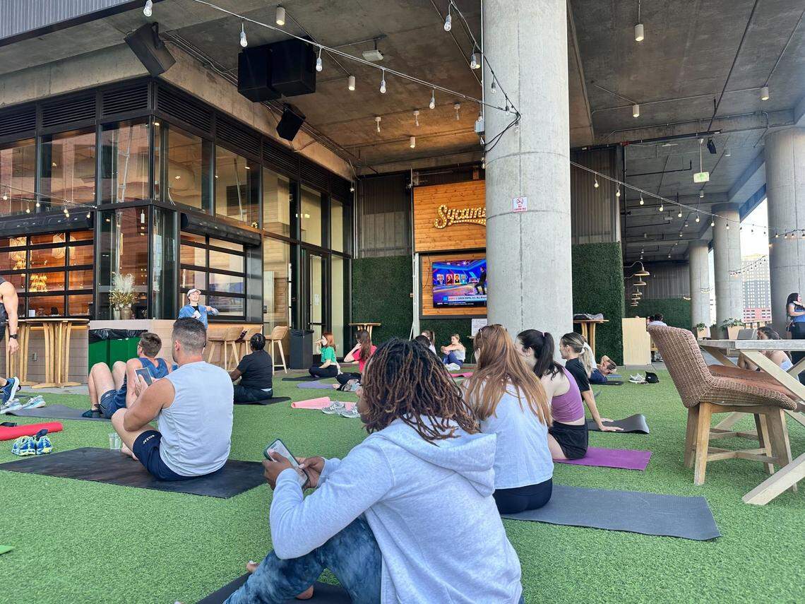 Sycamore Taproom offers free yoga classes on Wednesdays at 5:30 p.m., on the upstairs lawn.
