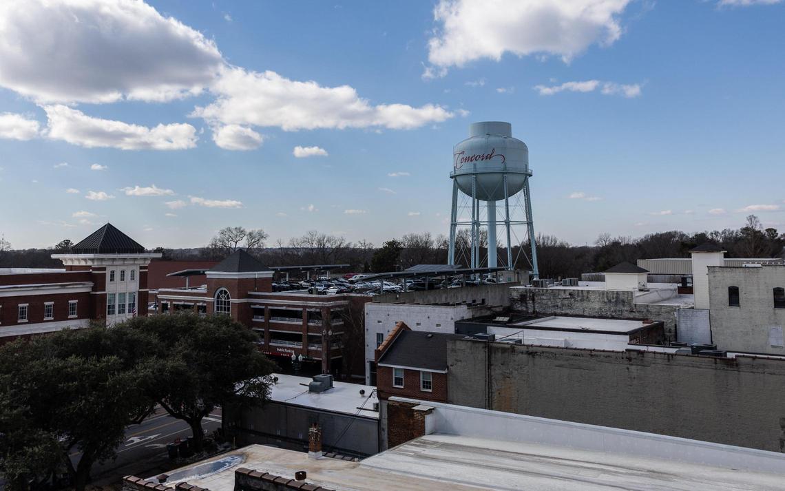 The view of downtown Concord from the city’s first commercial rooftop space in the newly opened Novi Lofts.