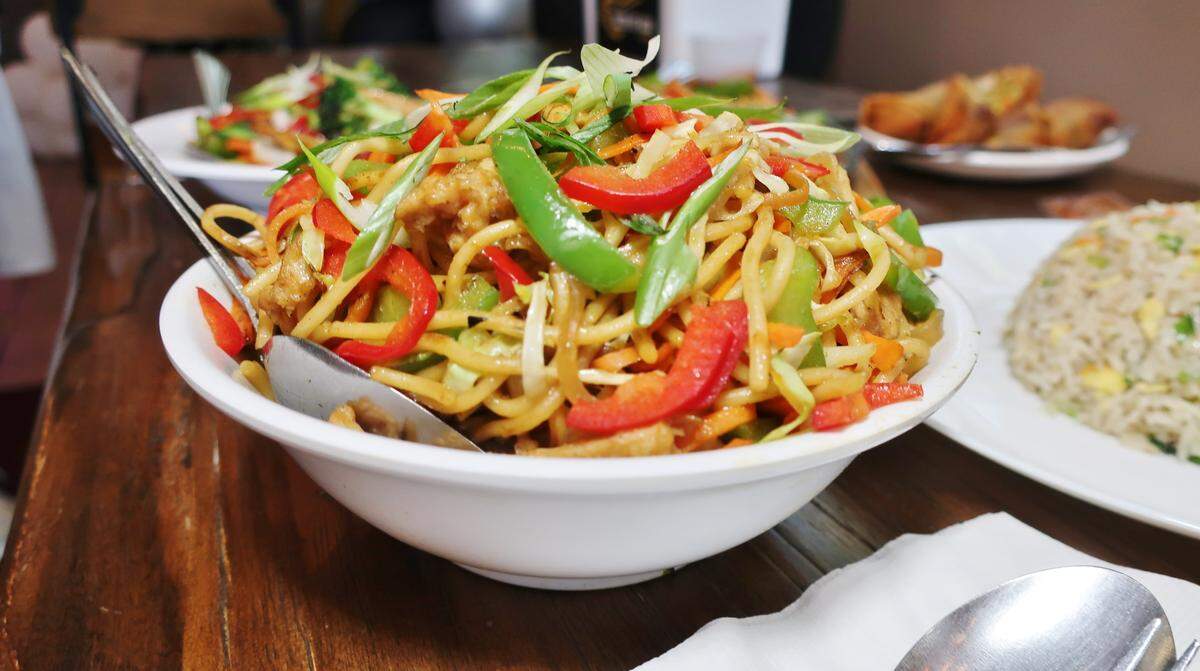 Chicken and noodles at Taste of Asia Halal.