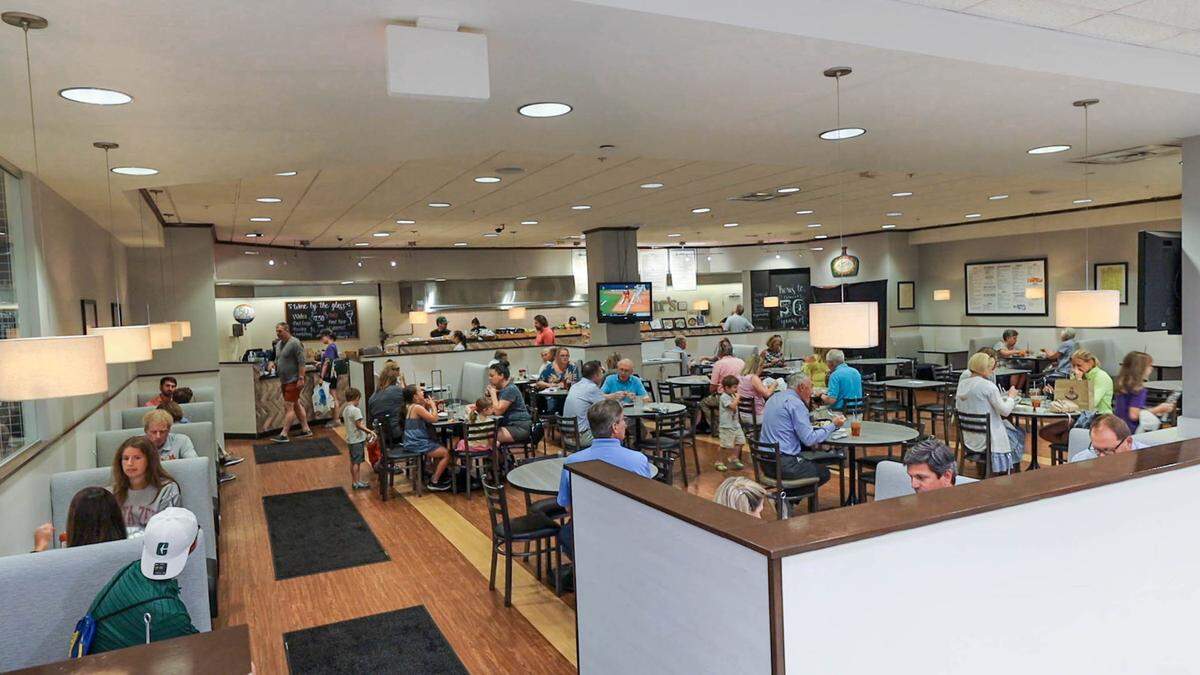 The dining room at Arthur’s Restaurant inside Belk at SouthPark Mall in Charlotte.