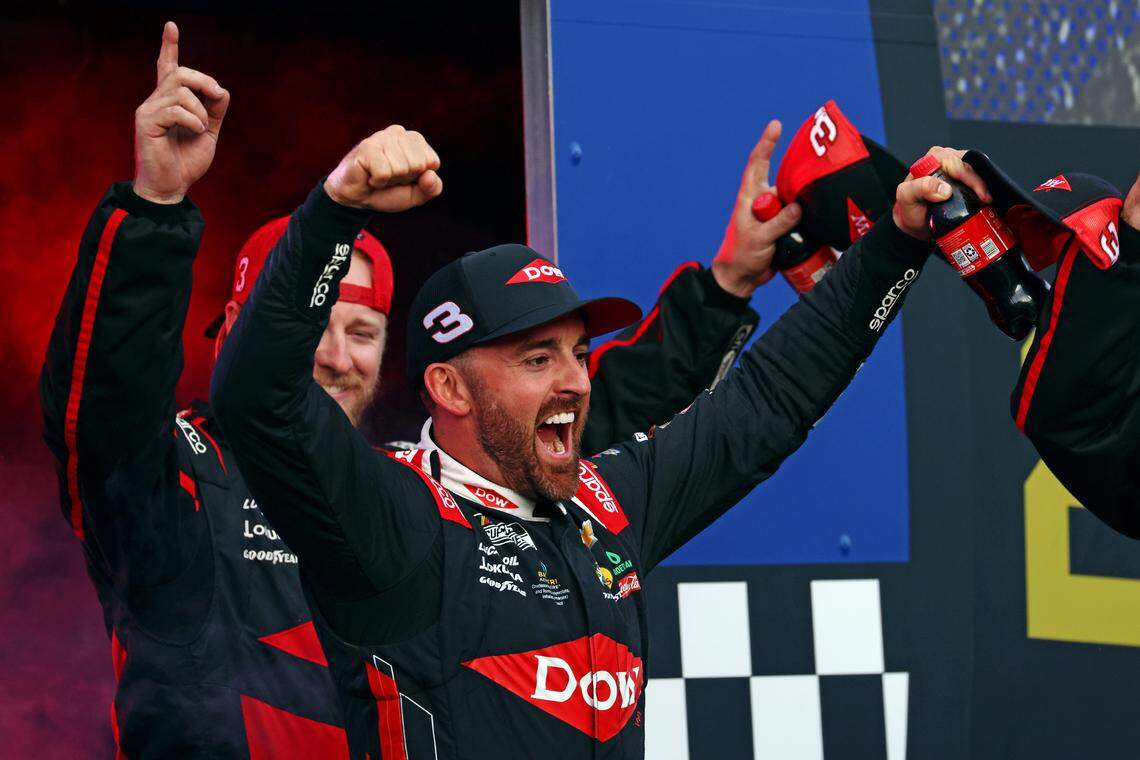 May 18, 2025; North Wilkesboro, North Carolina, USA; NASCAR Cup Series driver Austin Dillon (3) is introduced before the NASCAR All-Star Open at North Wilkesboro Speedway.