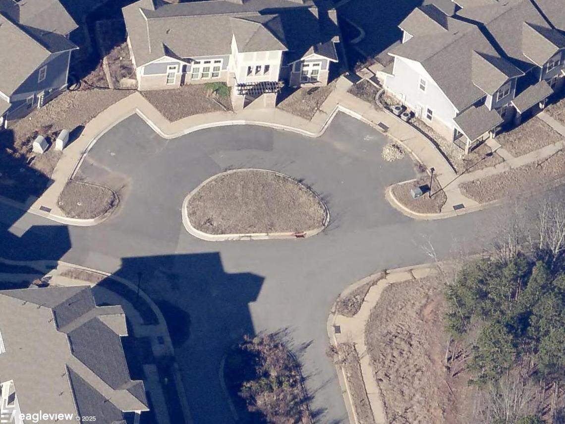 This picture on the Mecklenburg County tax listing site provides an areal view of part of the unfinished The Pointe at Caldwell Station community in Huntersville.