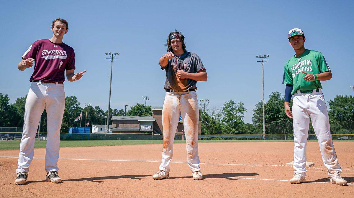 Corey Avant (left), Matt Kenney (center) and Ethan Zuleuta (right) are three of 100 players participating in a new baseball league this summer designed to let high school players finish out their 2020 seasons that were shortened by the coronavirus pandemic.