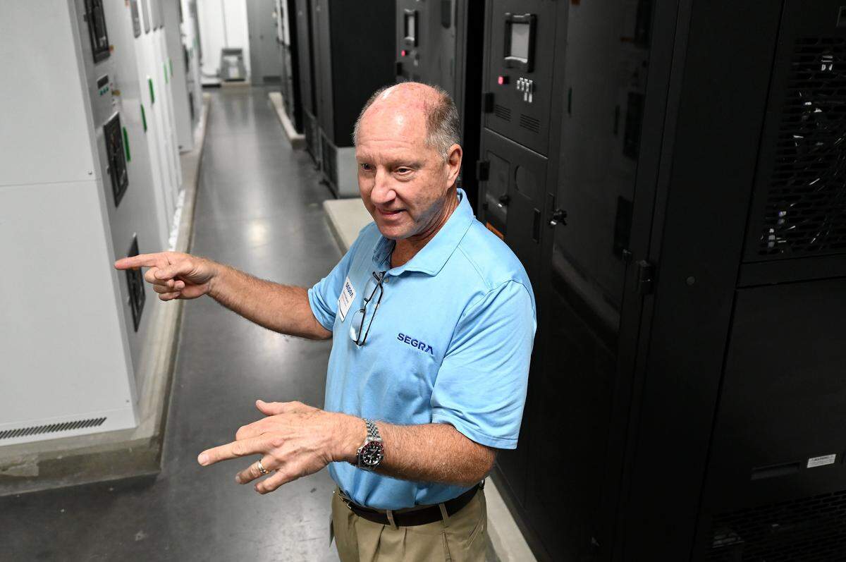 Segra data center manager Glenn Palehonki discusses the company's CLT 2 data center on Monday, October 27, 2025.