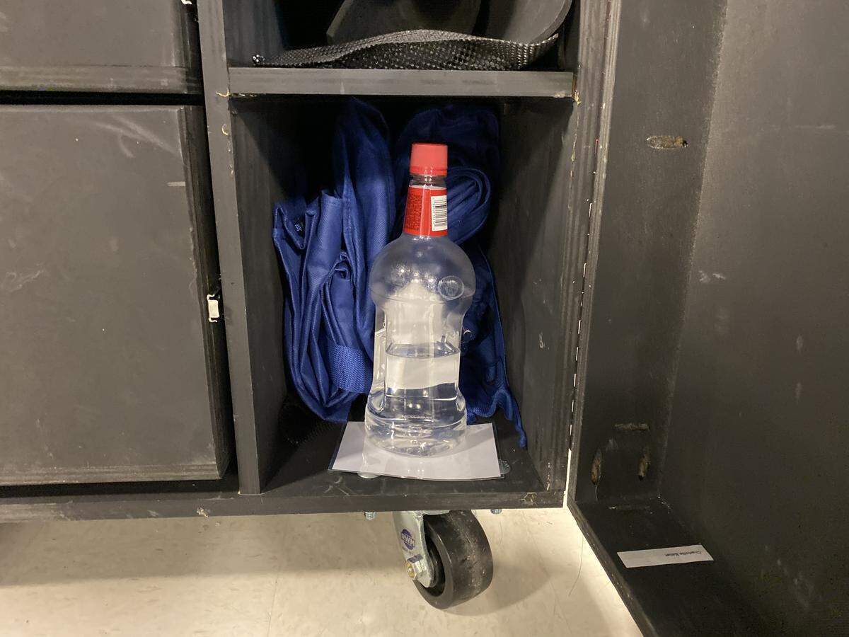 There’s a bottle of vodka in the Charlotte Ballet costume shop to freshen and sterilize costumes that can’t be washed between wearings. Many costumes are shared between dancers, so they’re sprayed after each performance to kill bacteria.