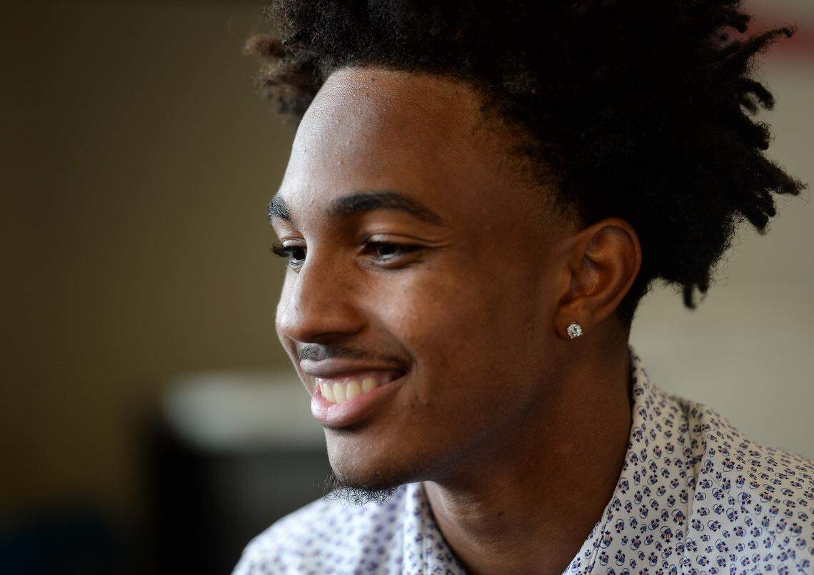 Former Washington Commanders star London Fletcher's son, Steele, 17, is a rising junior at Providence Day and a potential star. The Fletchers were rocked last year when Charne Fletcher, London's wife and Steele's mom died 7 days before her 50th birthday. They were buoyed by all the support received from the school community. Steele, who expects to play wide receiver and return punts and kickoffs, got a tattoo of his mother in addition to a poem he wrote on his right leg. The Fletchers were photographed on Wednesday, August 20, 2025.